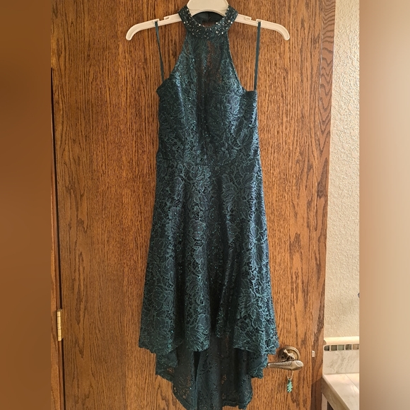 City Studio Dresses & Skirts - City Studio Dark Green Sequin Halter Dress